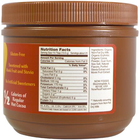 可可, 喝巧克力: Now Foods, Slender Hot Cocoa, 10 oz (284 g)