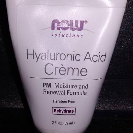 Now Foods Night Moisturizers Creams Hyaluronic Acid Serum Cream - 霜, 透明質酸精華素, 夜間保濕劑, 面霜