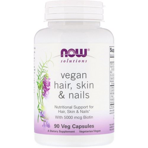 Now Foods, Solutions, Vegan Hair Skin & Nails, 90 Veg Capsules Review