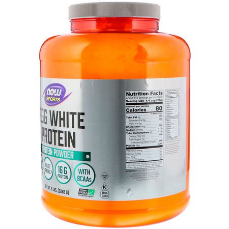 蛋蛋白, 動物蛋白: Now Foods, Sports, Egg White Protein Powder, 5 lbs (2268 g)