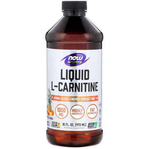 Now Foods, Sports L-Carnitine Liquid, Tropical Punch Flavor, 1,000 mg, 16 fl oz (473 ml) Review