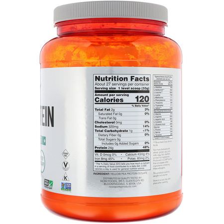 豌豆蛋白, 植物性蛋白: Now Foods, Sports, Pea Protein, Pure Unflavored, 2 lbs (907 g)