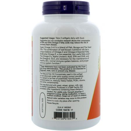 Now Foods EFA Omega 3-6-9 Combinations Condition Specific Formulas - Omega 3-6-9組合, EFA, Omegas EPA DHA, 魚油