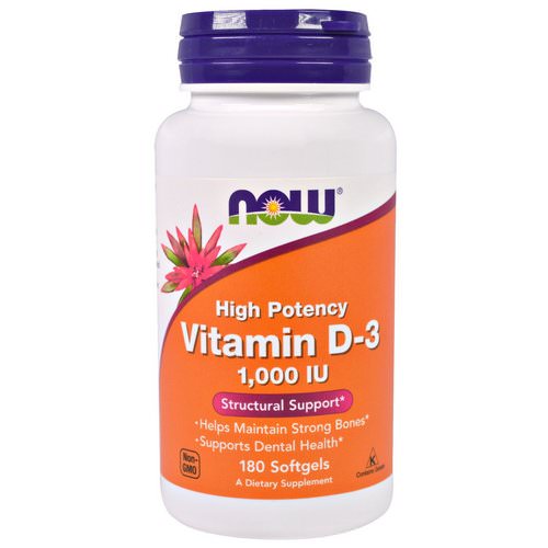 Now Foods, Vitamin D-3 High Potency, 1,000 IU, 180 Softgels Review