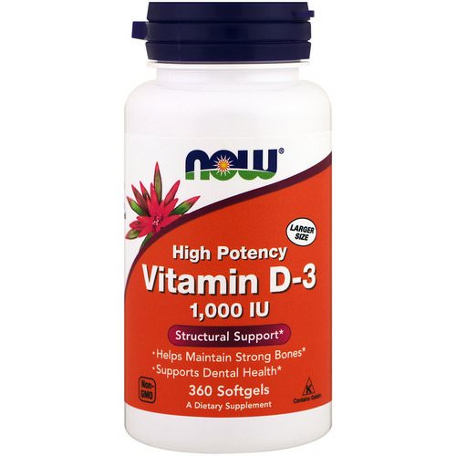 Now Foods, Vitamin D-3 High Potency, 1,000 IU, 360 Softgels Review