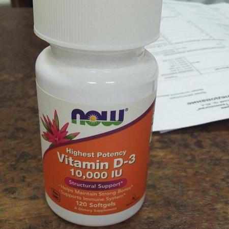 Now Foods, Vitamin D-3 High Potency, 10,000 IU, 120 Softgels