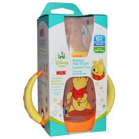 杯子, 孩子餵養: NUK, Disney Baby, Winnie The Pooh Learner Cup, 6+ Months, 1 Cup, 5 oz (150ml)