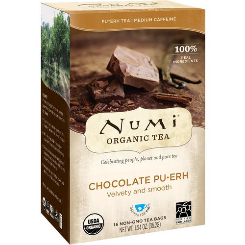 Numi Tea, Organic Tea, Pu•Erh Tea, Chocolate Pu•Erh, 16 Tea Bags, 1.24 oz (35.2 g) Review