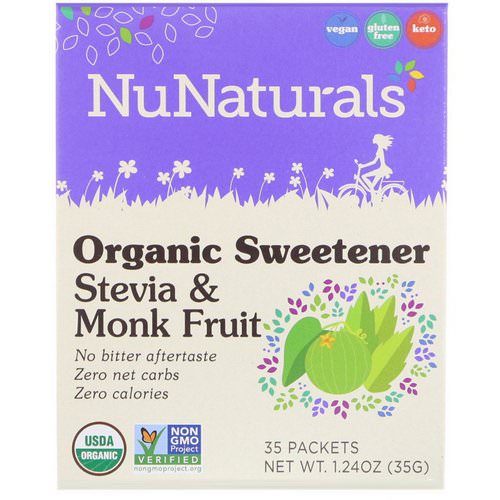 NuNaturals, Organic Sweetener, Stevia and Monk Fruit, 35 Packets, 1.24 oz (35 g) Review