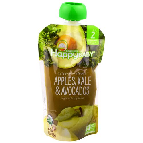 Happy Family Organics, Organic Baby Food, Stage 2, Clearly Crafted, 6+ Months, Apples, Kale & Avocados, 4 oz (113 g) Review