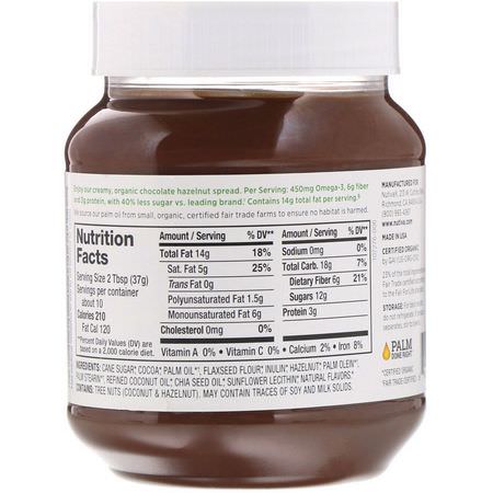 榛子醬, 蜜餞: Nutiva, Organic Hazelnut Spread, Classic, 13 oz (369 g)