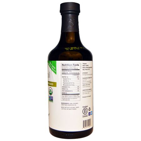 大麻油, 醋: Nutiva, Organic Hemp Oil, Cold Pressed, 16 fl oz (473 ml)