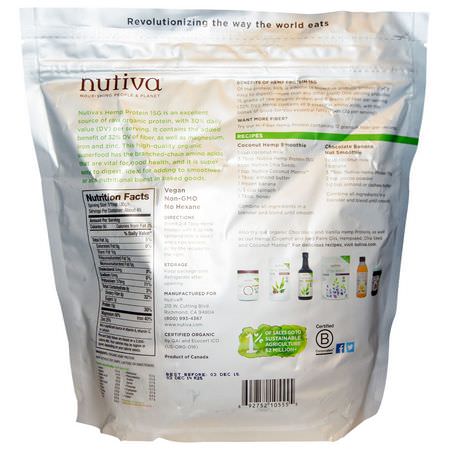 大麻種子: Nutiva, Organic Hemp Protein 15g, 3 lbs (1.36 kg)