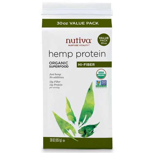 Nutiva, Organic Hemp Protein, Hi-Fiber, 1.87 lbs (851 g) Review