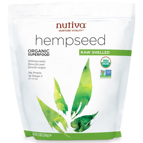 Nutiva, Organic Hemp Seed Raw Shelled, 3 lbs (1.36 kg) Review