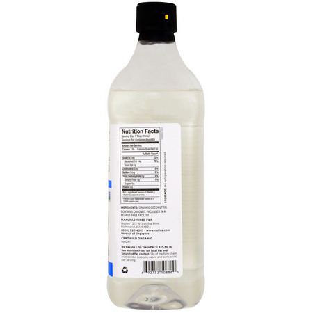 椰子油, 椰子補品: Nutiva, Organic Liquid Coconut Oil, Classic, 32 fl oz (946 ml)
