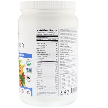 植物性, 植物性蛋白: Nutiva, Organic Plant Protein, Vanilla, 1.4 lb (620 g)