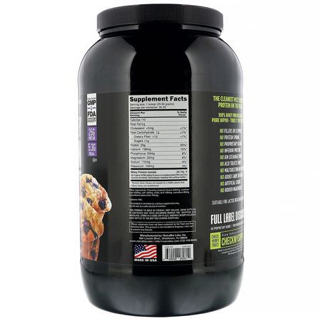 乳清蛋白, 運動營養: NutraBio Labs, 100% Whey Protein Isolate, Blueberry Muffin, 2 lb (907 g)