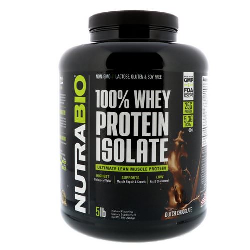 NutraBio Labs, 100% Whey Protein Isolate, Dutch Chocolate, 5 lbs (2268 g) Review
