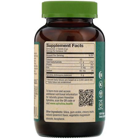 螺旋藻, 藻類: Nutrex Hawaii, Pure Hawaiian Spirulina, Spearmint, 1,000 mg, 180 Tablets