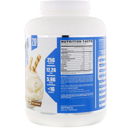 乳清蛋白, 運動營養: Nutrex Research, IsoFit, Vanilla Bean Ice Cream, 5 lbs (2261 g)