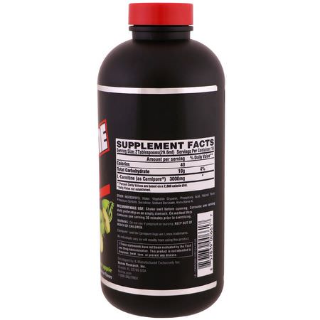 左旋肉鹼, 氨基酸: Nutrex Research, Liquid Carnitine 3000, Green Apple, 16 fl oz (473 ml)