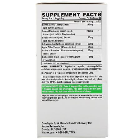 飲食, 脂肪燃燒器: Nutrex Research, Natural Series, Lipo-6 Natural Fat Burner, Plant Based, 60 Veggie-Caps