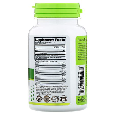 小球藻, 藻類: NutriBiotic, Super Greens, Chlorella, 500 mg, 150 Vegan Tablets