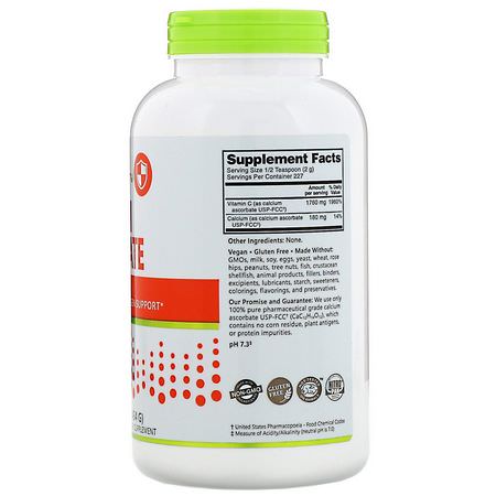 鈣, 礦物質: NutriBiotic, Immunity, Calcium Ascorbate, Crystalline Powder, 16 oz (454 g)