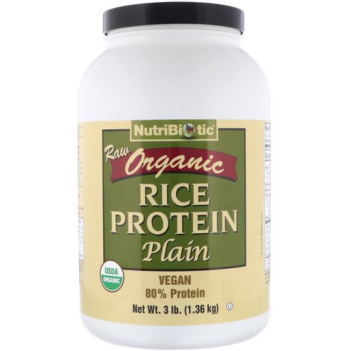 NutriBiotic, Raw Organic Rice Protein, Plain, 3 lbs (1.36 kg) Review