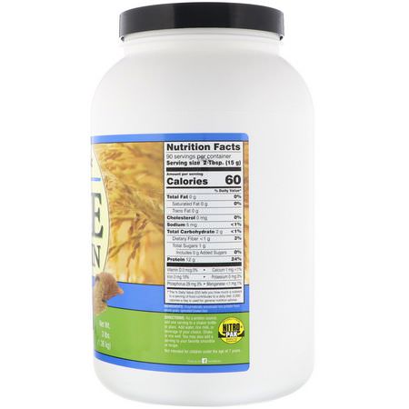 大米蛋白, 植物性蛋白質: NutriBiotic, Raw, Rice Protein, Plain, 3 lbs (1.36 kg)