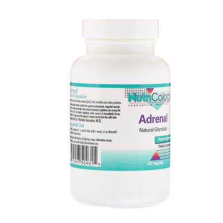 能量補充劑: Nutricology, Adrenal, Natural Glandular, 150 Veggie Caps