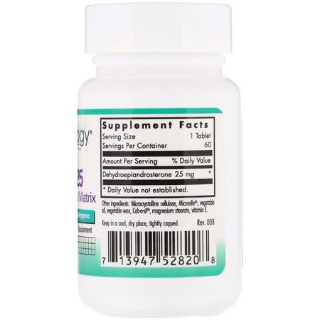 DHEA, 補充劑: Nutricology, DHEA 25, Micronized Lipid Matrix, 60 Scored Tablets
