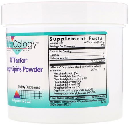 能量, 補品: Nutricology, NTFactor, EnergyLipids Powder, 5.3 oz (150 g)
