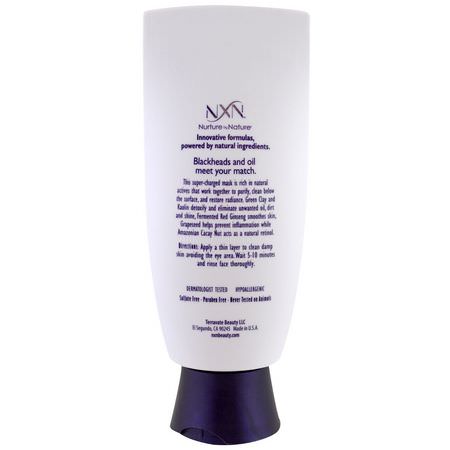 淡斑面膜, 粉刺: NXN, Nurture by Nature, Power Detox, Clear Complexion Mask, Oily / Combination Skin, 3.3 oz (100 ml)