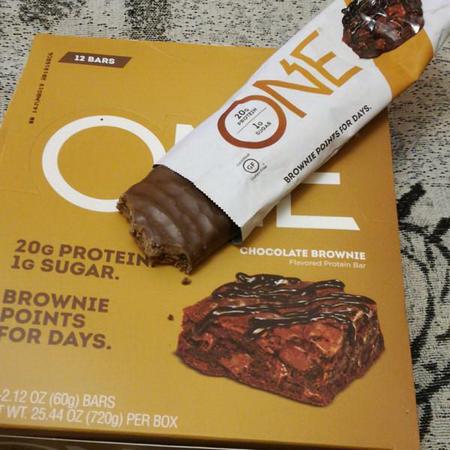 One Brands, One Bar, Chocolate Brownie, 12 Bars, 2.12 oz (60 g) Each