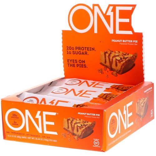 One Brands, One Bar, Peanut Butter Pie Flavor, 12 Bars, 2.12 oz (60 g) Each Review