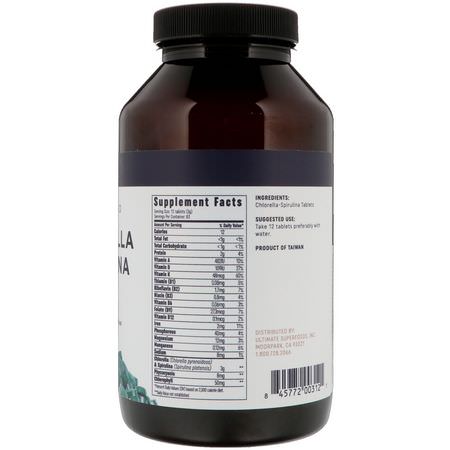 螺旋藻, 小球藻: Ojio, Chlorella Spirulina, 50/50 Blend, 250 mg, 1000 Tablets