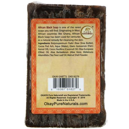黑肥皂, 香皂: Okay, African Black Soap, Tea Tree, 5.5 oz (156 g)