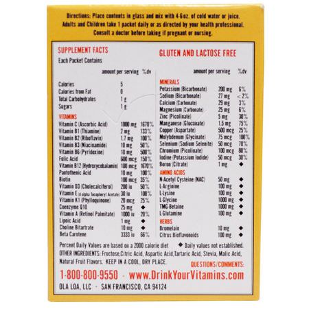 多種維生素, 補品: Ola Loa, Energy, Multi Vitamin, Orange, 30 Packets, (7.2 g) Each