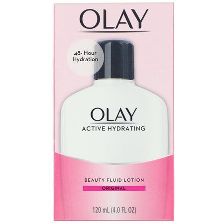 面部保濕霜, 護膚: Olay, Active Hydrating, Beauty Fluid Lotion, Original, 4 fl oz (120 ml)