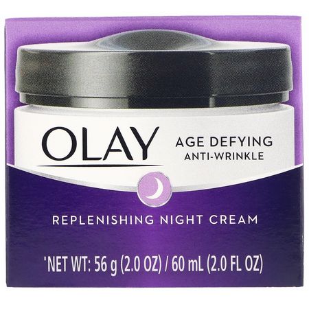 面部保濕霜, 護膚: Olay, Age Defying, Anti-Wrinkle, Night Cream, 2 fl oz (60 ml)
