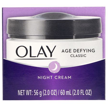 面部保濕霜, 護膚: Olay, Age Defying, Classic, Night Cream, 2 fl oz (60 ml)