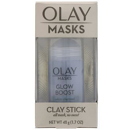 面膜, 護膚: Olay, Masks, Glow Boost, White Charcoal Clay Stick Mask, 1.7 oz (48 g)