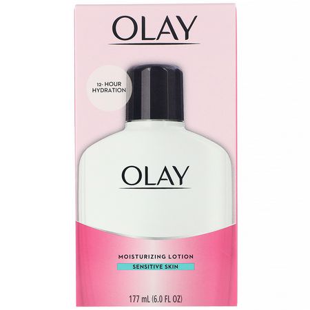 面部保濕霜, 皮膚護理: Olay, Moisturizing Lotion, Sensitive Skin, 6.0 fl oz (177 ml)