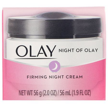 面部保濕霜, 護膚: Olay, Night of Olay, Firming Night Cream, 1.9 fl oz (56 ml)