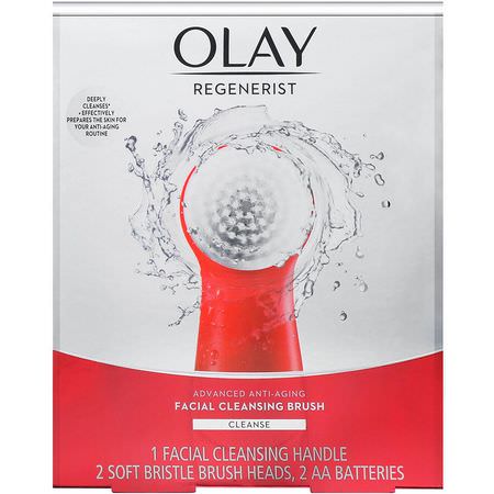 護膚: Olay, Regenerist, Advanced Anti-Aging, Facial Cleansing Brush, 1 Cleansing Handle, 2 Brush Heads