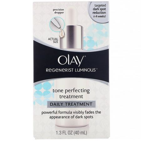 血清, 治療: Olay, Regenerist Luminous, Tone Perfecting Treatment, 1.3 fl oz (40 ml)