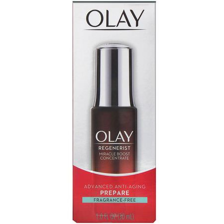 血清, 治療: Olay, Regenerist, Miracle Boost Concentrate, Fragrance-Free, 1 fl oz (30 ml)