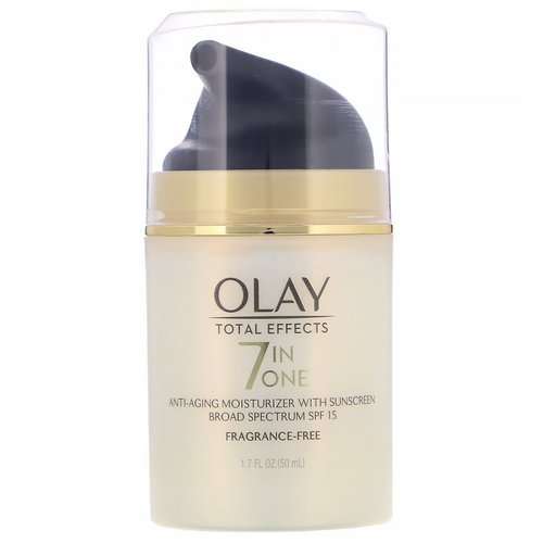 Olay, Total Effects, 7-in-One Anti-Aging Moisturizer with Sunscreen, SPF 15, Fragrance-Free, 1.7 fl oz (50 ml) Review
